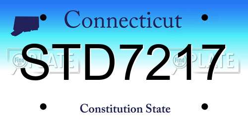 STD7217 Connecticut License Plate