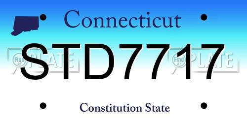 STD7717 Connecticut License Plate