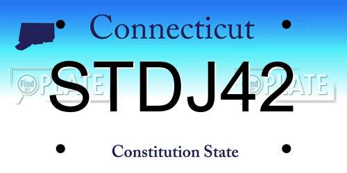 STDJ42 Connecticut License Plate