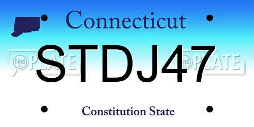 STDJ47 Connecticut License Plate