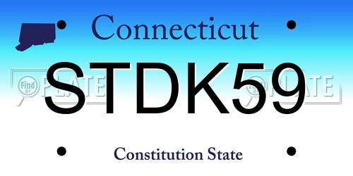 STDK59 Connecticut License Plate