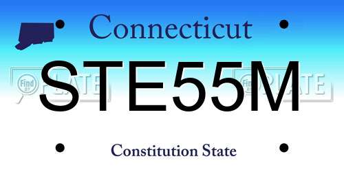 STE55M Connecticut License Plate