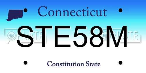 STE58M Connecticut License Plate