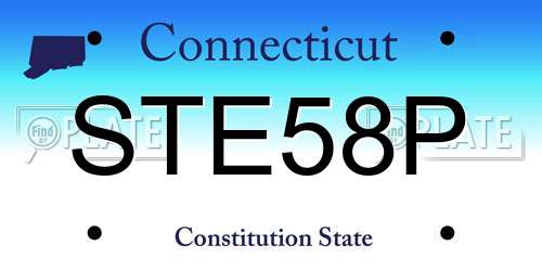 STE58P Connecticut License Plate