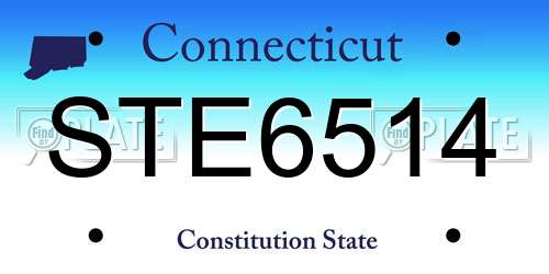 STE6514 Connecticut License Plate
