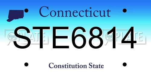 STE6814 Connecticut License Plate