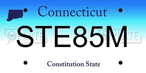 STE85M Connecticut License Plate