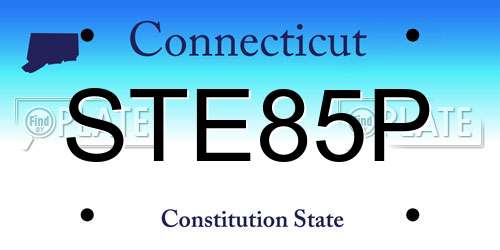 STE85P Connecticut License Plate