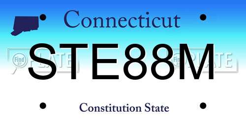 STE88M Connecticut License Plate