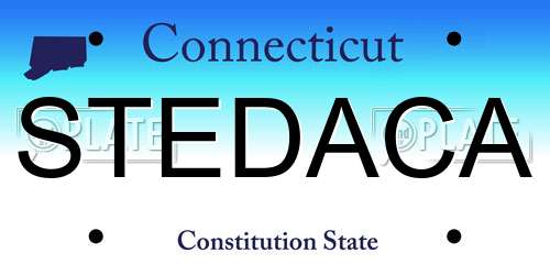 STEDACA Connecticut License Plate