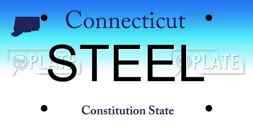 STEEL Connecticut License Plate
