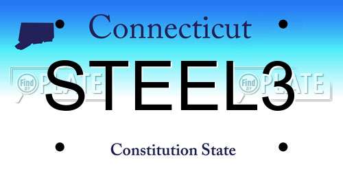 STEEL3 Connecticut License Plate
