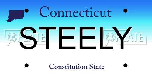 STEELY Connecticut License Plate