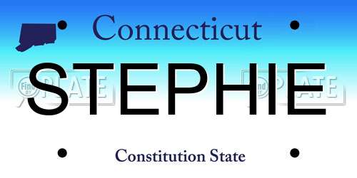 STEPHIE Connecticut License Plate