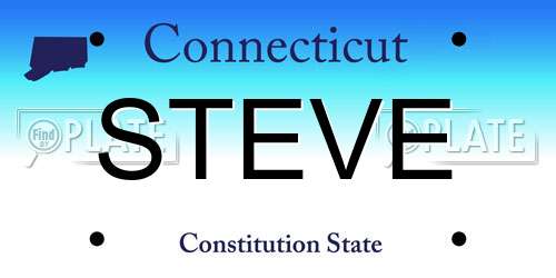 STEVE Connecticut License Plate