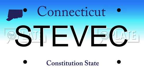 STEVEC Connecticut License Plate