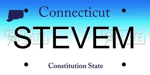 STEVEM Connecticut License Plate