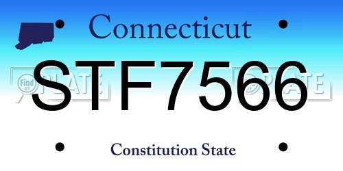 STF7566 Connecticut License Plate