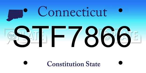 STF7866 Connecticut License Plate