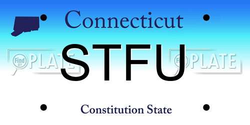 STFU Connecticut License Plate