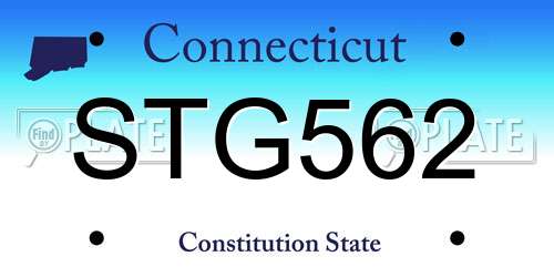 STG562 Connecticut License Plate
