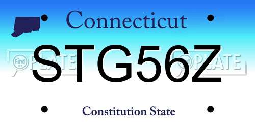 STG56Z Connecticut License Plate
