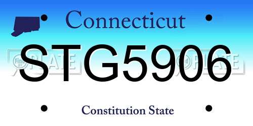 STG5906 Connecticut License Plate