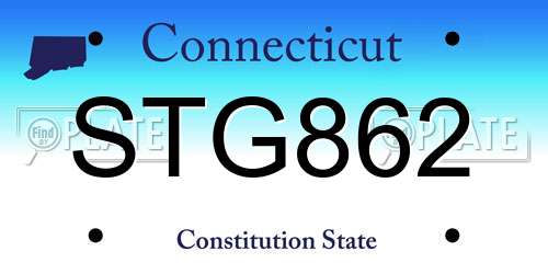 STG862 Connecticut License Plate