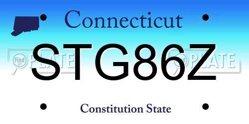 STG86Z Connecticut License Plate