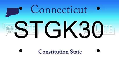 STGK30 Connecticut License Plate