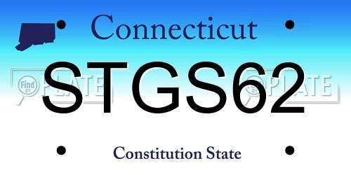 STGS62 Connecticut License Plate
