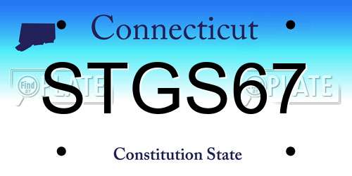 STGS67 Connecticut License Plate