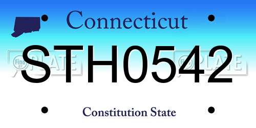 STH0542 Connecticut License Plate