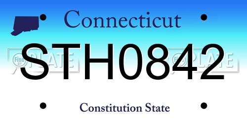 STH0842 Connecticut License Plate