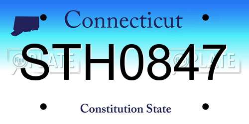 STH0847 Connecticut License Plate