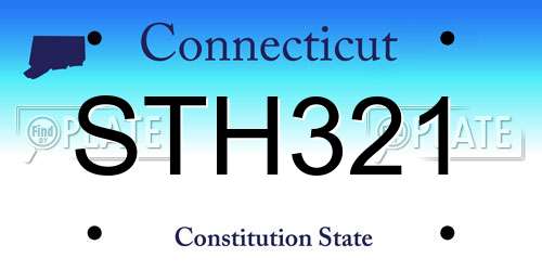 STH321 Connecticut License Plate