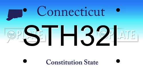 STH32I Connecticut License Plate