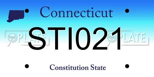 STI021 Connecticut License Plate