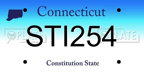 STI254 Connecticut License Plate