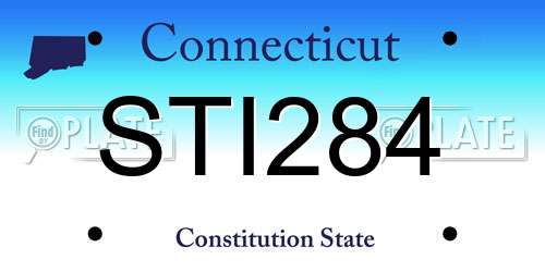 STI284 Connecticut License Plate