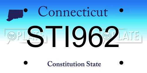STI962 Connecticut License Plate