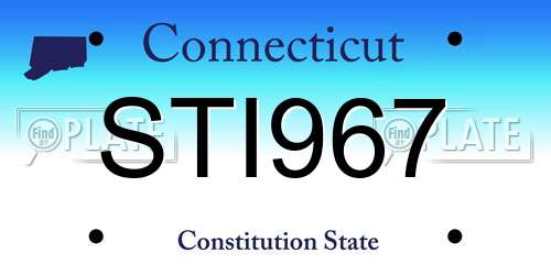 STI967 Connecticut License Plate