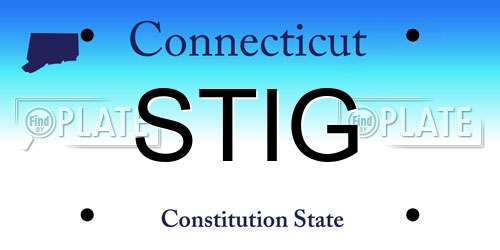STIG Connecticut License Plate