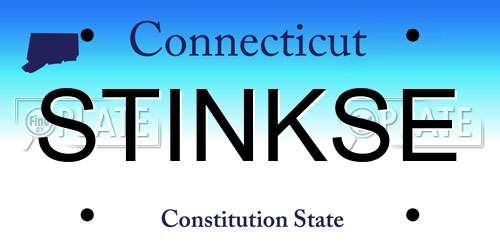 STINKSE Connecticut License Plate