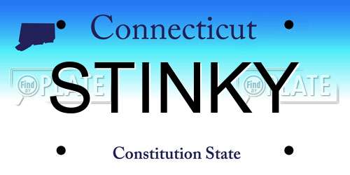 STINKY Connecticut License Plate