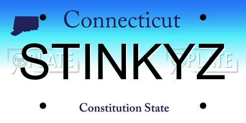 STINKYZ Connecticut License Plate