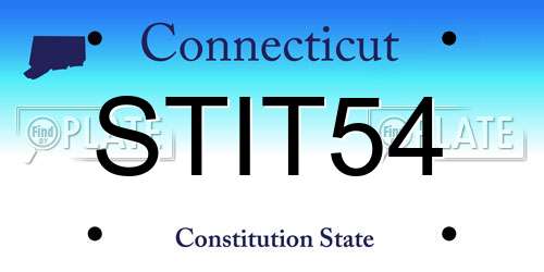 STIT54 Connecticut License Plate