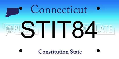 STIT84 Connecticut License Plate