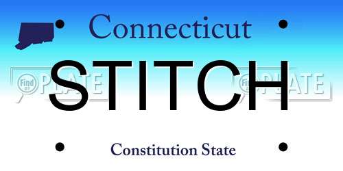 STITCH Connecticut License Plate