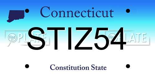STIZ54 Connecticut License Plate